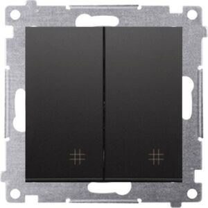 Kontakt-Simon Simon 54 Łącznik krzyżowy podwójny (moduł) 10AX 250V szybkozłącza czarny mat DW7/2.01/49 10134701 5902787870430
