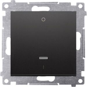 Kontakt-Simon Simon 54 Łącznik dwubiegunowy z podświetleniem LED (moduł) 10AX 250V szybkozłącza czarny mat DW2L.01/49 10134710 5902787870584