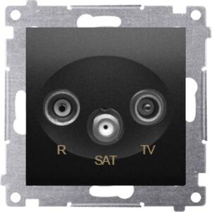 Kontakt-Simon Simon 54 Gniazdo antenowe R-TV-SAT końcowe/zakończeniowe (moduł) czarny mat DASK.01/49 10139090 5902787871147