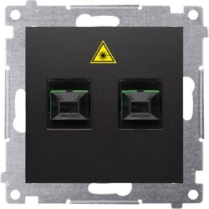 Kontakt-Simon Simon 54 Gniazdo światłowodowe / optyczne podwójne SC/APC (moduł) czarny mat DGS2.01/49 10250376 5902787871321