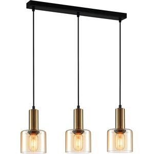 Lampa wisząca Italux Lampa wisząca SANTIA PND-65342-3-BRO+AMB Italux 10400063 5900644318187