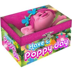 Kids Euroswan Pudełko szkatułka na biżuterię z lusterkiem, światełkami LED, 14,8x8,4x10,5cm Trolls TR17027 Kids Euroswan 10673638 8435333880739