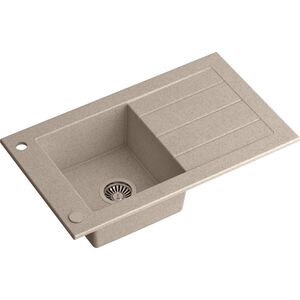 Zlewozmywak WILL  granitowy 1-komorowy beżowy (77x46x18,5) z zaślepką i odpływem 10755745 5904310990790