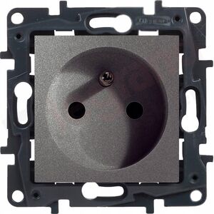 Legrand Gniazdo pojedyncze Legrand Niloe Step 863430 z uziemieniem zaciski śrubowe stalowe 10800231 3414971839502