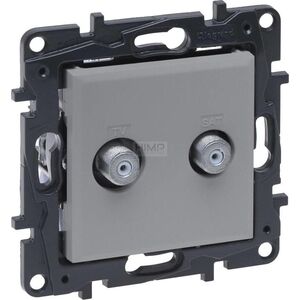 Legrand Gniazdo antenowe Legrand Niloe Step 863376 TV typu F podwójne końcowe gwiazda aluminium 10800280 3414971838369