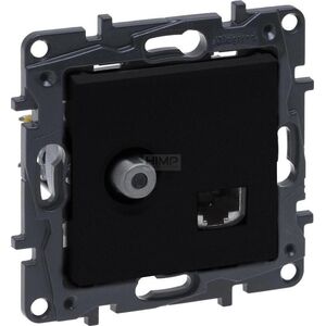 Legrand Gniazdo teleinformatyczne Legrand Niloe Step 863577 TV + RJ45 kat. 6 UTP podwójne czarne 10800507 3414971842984