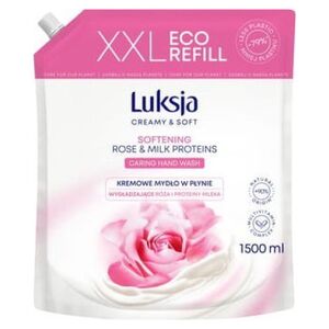 Luksja Luksja Creamy & Soft Kremowe mydło w płynie Róża i Proteiny mleka 1500 ml opakowanie uzupełniające 11265233 5900536349275