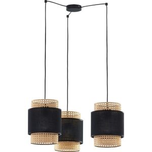 Lampa wisząca Tk Lighting Boho 6549 lampa wisząca zwis 3x15W E27 czarna / beżowa 11616482 5901780565497