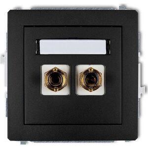 Karlik Gniazdo głośnikowe Karlik Deco 12DGG-3 pojedyncze (typu banan - czerwony i czarny, pozłacany, 4 mm2, do lutowania) czarny mat 11618814 5901832002963
