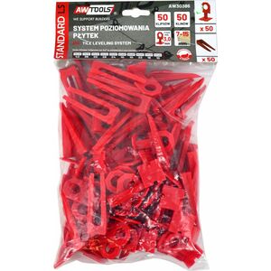 AWTools AWTOOLS SYSTEM POZIOMOWANIA PŁYTEK STANDARD 3,0mm - 7-15mm - KLIPS 50szt. + KLIN 50szt. 11650892 5903678611453