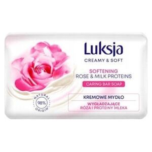 Sarantis Luksja Creamy & Soft Wygładzające Kremowe Mydło w kostce Róża & Proteiny Mleka 90g 11651189 5900536348742