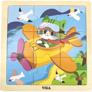 Viga Toys VIGA Poręczne Drewniane Puzzle Samolot 9 elementów 11963680 6971608446320
