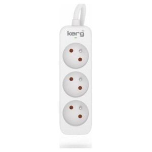 Kerg Przedłużacz KERG bez wyłącznika-3 gniazda-biało-szary-5m-10A-H05VV-F-3x1,0mm2 12613448 5901791030557