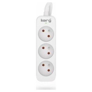 Kerg Przedłużacz KERG bez wyłącznika-3 gniazda-biało-szary-5m-16A-H05VV-F-3x1,5mm2 12613455 5901791031554