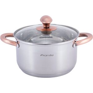 Kamille Elegancki stalowy garnek z pokrywką 3L 12625735 5903148926353