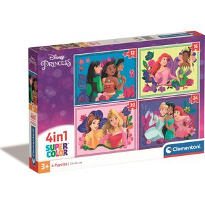 Clementoni CLE puzzle 4w1 SuperKolor Disney Princess 21517 12736660 8005125215171