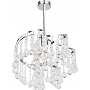 Lampa wisząca KRIS Krislamp Lisa KR 372-1L lampa wisząca zwis 1x40W E27 51CM chrom / przezroczysta 12897316 5907582569046