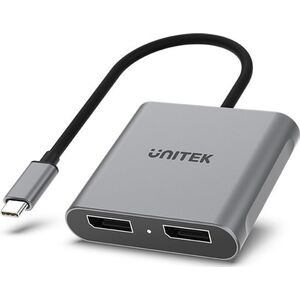 Adapter USB Unitek V1404A USB-C - HDMI x2 Srebrny  (V1404A) 13168192 4894160044921