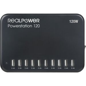 Ładowarka Realpower RealPower Power Station 120 Smartfon, Tablet Czarny Prąd przemienny Wewnętrzna 13231828 4040895007582