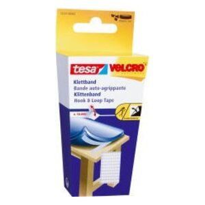 Tesa tesa ON&OFF Klettband Aufkleben&Aufnähen 20mmx100cm 6Stk wei 13306221 4042448864444
