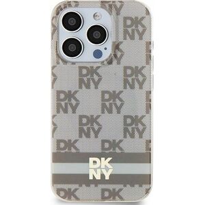 DKNY DKNY DKHMP14SHCPTSE iPhone 14 / 15 / 13 6.1" beżowy/beige hardcase IML Checkered Mono Pattern & Printed Stripes MagSafe 13315381 3666339269456