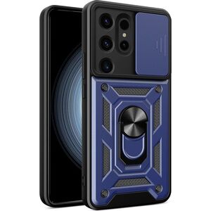 Hurtel Etui z osłoną na aparat do Samsung Galaxy S24 Ultra Hybrid Armor Camshield niebieskie HURTEL 13320079 9145576285114