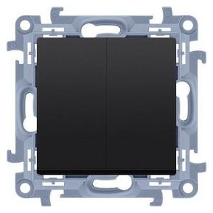 Kontakt-Simon Łącznik świecznikowy z podświetleniem LED i do wersji IP44 (moduł) 10AX, 250V~, zaciski śrubowe, czarny mat !Posiada wkładkę uszczelniającą pod 13427236 5902787873288