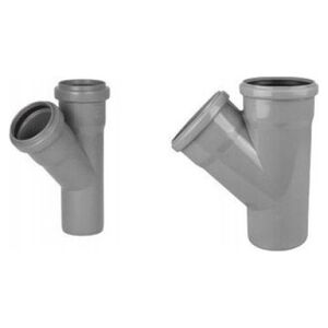 AQUER Trójnik kanalizacyjny PP 75/75mm 45° Aquer T75/45 SZ szary 13497058 5908241620856