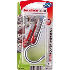 Fischer FISCHER KOŁEK DUOPOWER 10x50 Z HAKIEM OKRĄGŁYM /2szt. 13514099 4048962240122