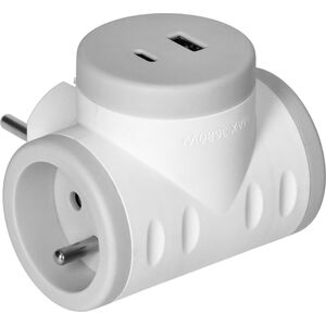 Orno Rozgałęźnik Orno OR-AE-13281/G 2P+Z z ładowarką 2xUSB szary 13598708 5908254829734