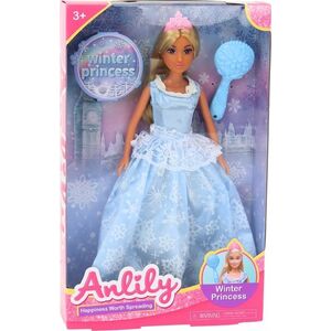 LeanToys Lalka Anlily Królowa Lodu Niebieska Sukienka w Śnieżki Szczotka 13675590 5905884455197