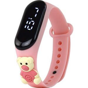 LeanToys Zegarek Z Ekranem Dotykowym Miś Różowy Regulacja Opaski 13675685 5905991000679