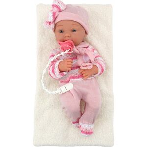 LeanToys Lalka Bobas Sweterek w Paski Czapeczka Szalik Akcesoria Różowy 13676114 5905991009252