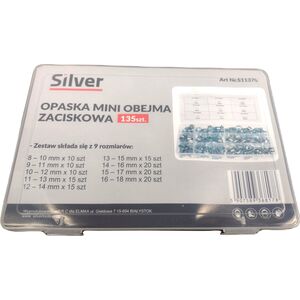 Silver OPASKI SPRĘŻYNOWE ZACISKOWE OBEJMY  135szt. SILVER , 13683773 5907589368178