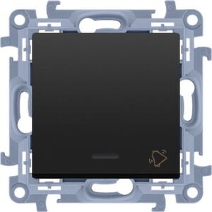 Kontakt-Simon Przycisk dzwonek Kontakt-Simon Simon 10 CD1L.01/49 z podświetleniem LED moduł 10AX, 250V~, zaciski śrubowe czarny mat 13685129 5902787884338