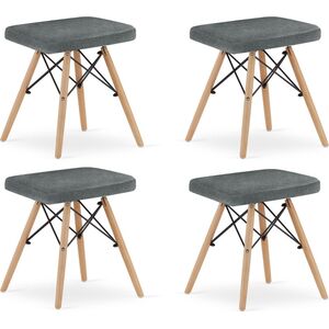 Leobert Taboret WERK - szary materiał / nogi naturalne x 4 13725106 5903332076123
