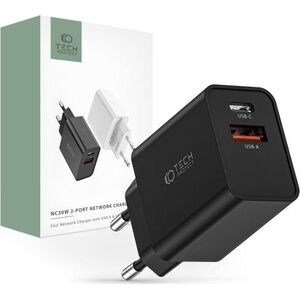 Ładowarka Tech-Protect TECH-PROTECT NC30W 2-PORT NETWORK CHARGER PD30W/QC3.0 BLACK 13816395 9490713935187