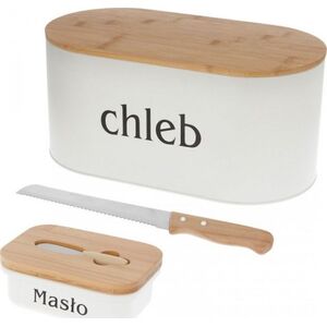Chlebak Brunbeste CHLEBAK STALOWY + MASELNICZKA Z NOŻYKIEM + NÓŻ DO PIECZYWA 2775 13828293 5906716927752