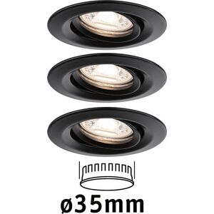 Paulmann Oprawa do wbudowania NOVA PLUS COIN LED Mini DIM wychylna 3x4W 310lm 66mm 2700K IP23 230V czarny matowy 13849602 4000870930854