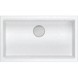 Zlewozmywak GraniteQ LOGAN 110 GraniteQ zlewozmywak snow white 76x44x23,5 cm 1-komorowy wpuszczany z syfonem manualnym stal szlachetna 13874874 5905505500008