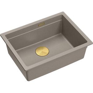 Zlewozmywak GraniteQ LOGAN 100 GraniteQ zlewozmywak soft taupe 59,5x45,1x21,5 cm 1-komorowy wpuszczany z syfonem manualnym złoty 13876908 5905505500633