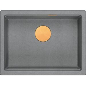Zlewozmywak GraniteQ LOGAN 100 GraniteQ zlewozmywak silver stone 59,5x45,1x21,5 cm 1-komorowy wpuszczany z syfonem manualnym miedziany 13876909 5905505500671
