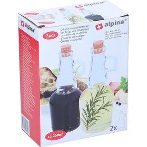 Orion Alpina - Butelka szklana z korkiem na oliwę/ocet 250 ml 2 szt. 13933696 8711252474106
