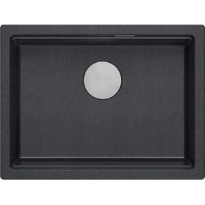 Zlewozmywak GraniteQ LOGAN 100 GraniteQ zlewozmywak black diamond 59,5x45,1x21,5 cm 1-komorowy podwieszany z syfonem manualnym stal szlachetna 13950194 5905505500787