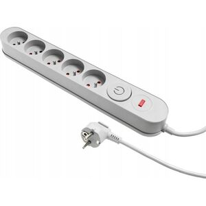 Listwa zasilająca Plastrol Plastrol Filtr W-00022 listwa zasilająca z układem przeciwprzepięciowym pięć gniazd, włącznik szara 13955282 5902273423911