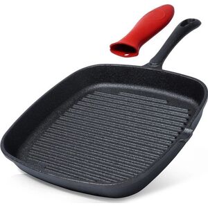 Patelnia Vilde PATELNIA GRILLOWA ŻELIWNA 24cm Z SILIKONOWĄ NAKŁADKĄ CAST LINE 199044 13973030 5904316471828