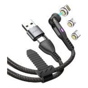 Kabel USB STATIK Statik 360 Pro - kabel USB-C z adapterem USB-A oraz trzema wymiennymi wtyczkami magnetycznymi, 2m (USB-C, micro USB, lightning) (black) 14011276 810024055159