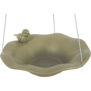 Zolux Zolux Poidło/basen ceramiczny z figurką do ogrodu dla ptaków kol. oliwkowy 14050819 3336021706599