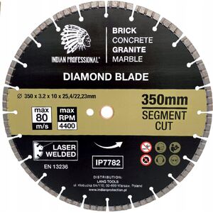 INDIAN PROFESSIONAL TARCZA DIAMENTOWA 350mm SEGMENT TURBO CUT  INDIAN PROFESSIONAL 14060034 5904844524409