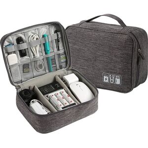 OEM Etui Organizer Saszetka na kable, ładowarki szary 1 suwak 14066995 5901313055358